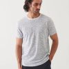 Men Patrick Assaraf T-Shirts | Short Sleeve Crew Print Tee White