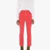 Women Mother Jeans | Hustler Ankle Fray Bootcut Jean - Mars Red Mrs