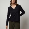 Women Velvet T-Shirts | Tess Slub V-Neck Tee