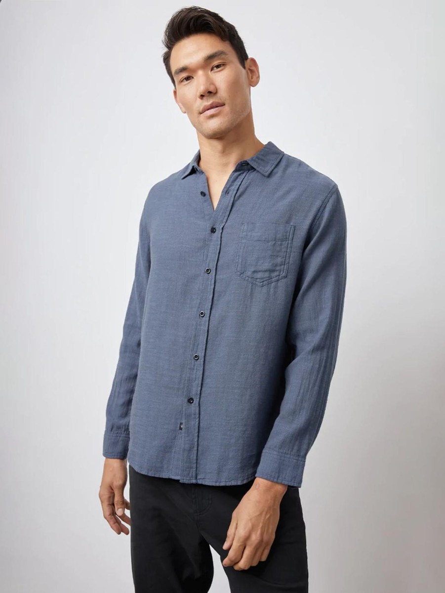 Men Rails Shirts & Polos | Wyatt Button Down Shirt Sea Blue