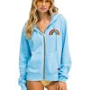 Women AVIATOR NATION Sweaters & Sweatshirts | Rainbow Zip Hoodie Sky