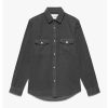 Men FRAME Shirts & Polos | Double Pocket Micro Corduroy Shirt Charcoal Grey