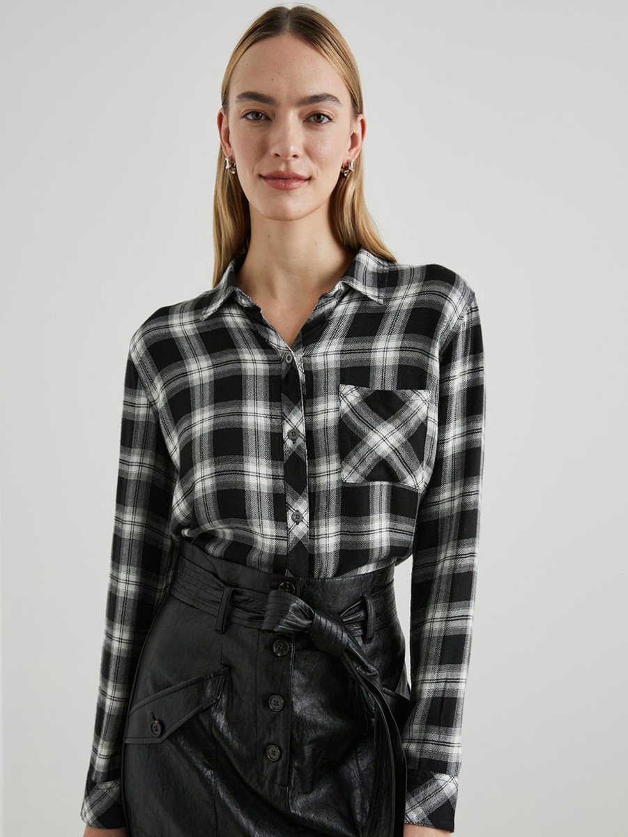 Women Rails Shirts | Hunter Plaid Shirt - Midnight Snow Midnight-Snow