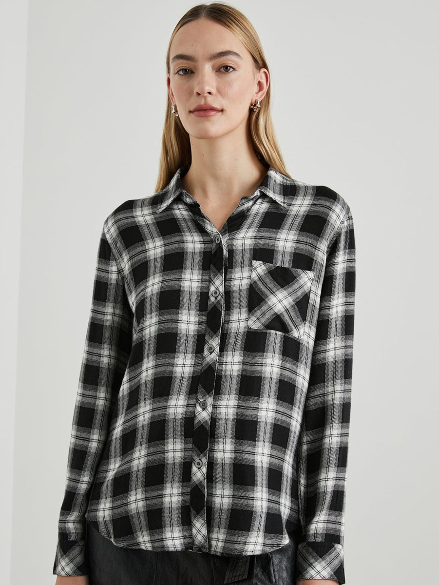 Women Rails Shirts | Hunter Plaid Shirt - Midnight Snow Midnight-Snow