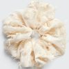 Women KITSCH Hats & Hair Accessories | Brunch Scrunchie - Frayed Linen Crm