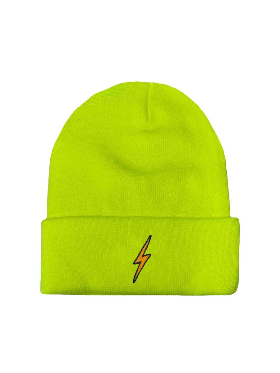 Men AVIATOR NATION Hats | Bolt Full Rib Beanie Neon Yellow