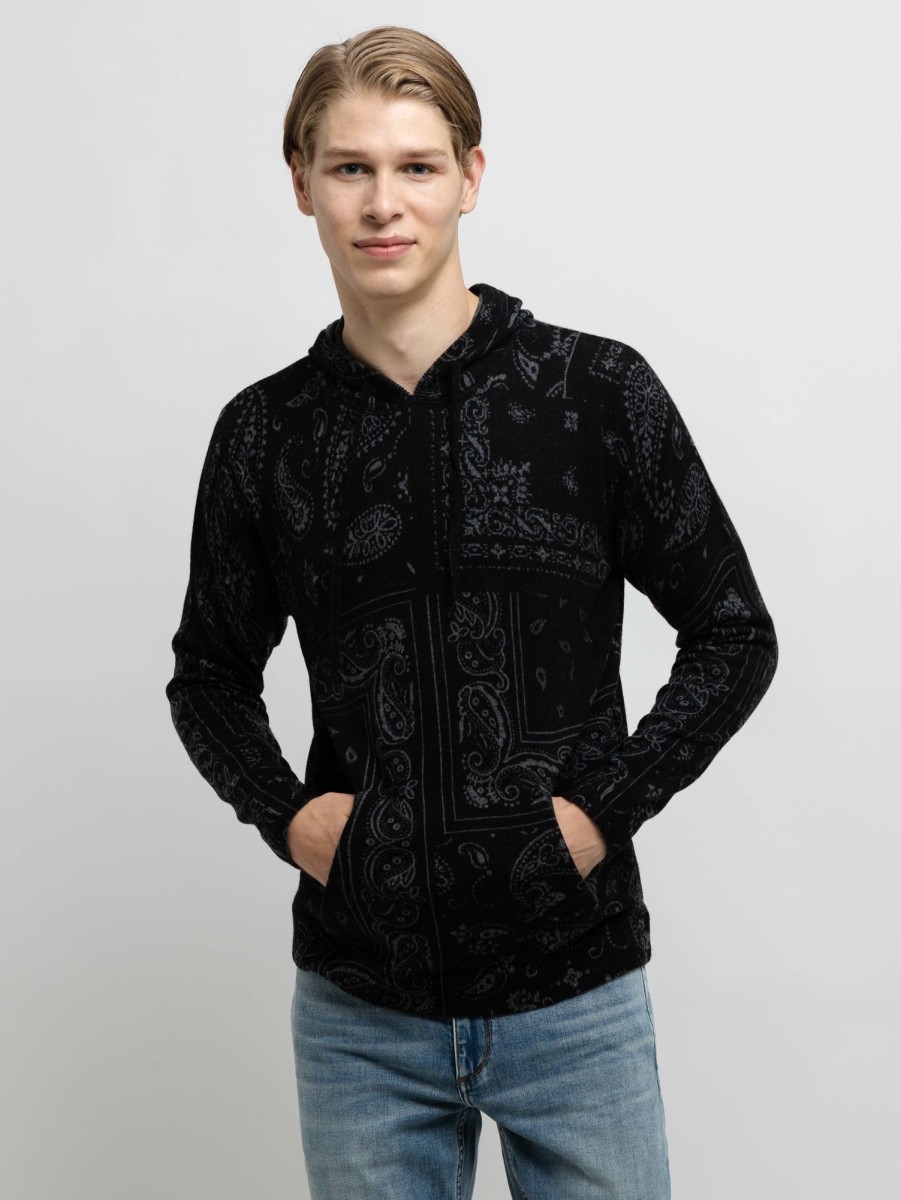 Men AUTUMN CASHMERE Sweaters & Sweatshirts | Bandana Print Hoodie Grey Black