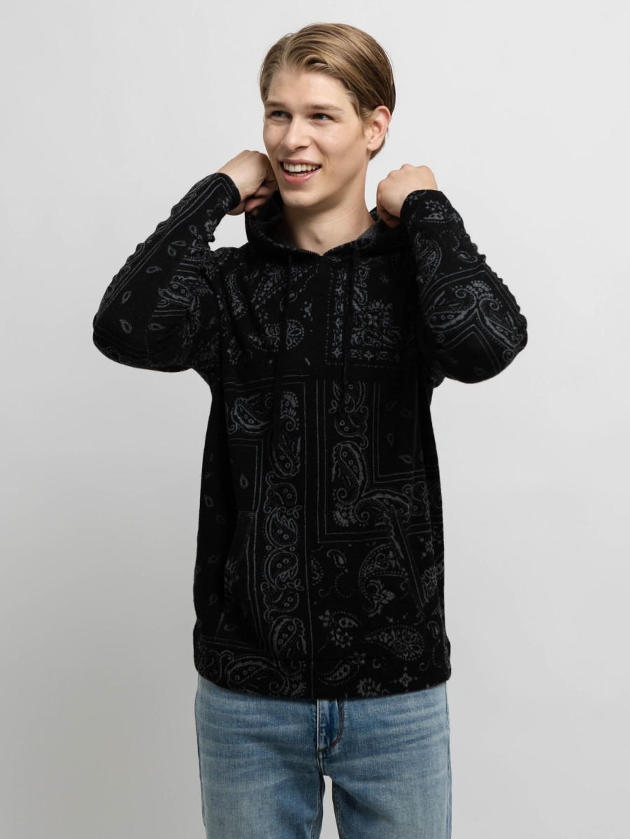 Men AUTUMN CASHMERE Sweaters & Sweatshirts | Bandana Print Hoodie Grey Black