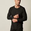 Men Velvet T-Shirts | Kai Long Sleeve Slub Crew T-Shirt Black