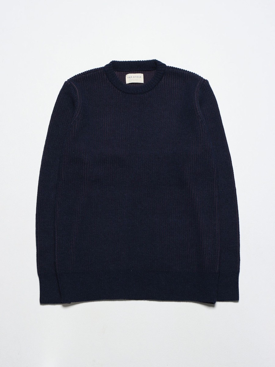 Men FAR AFIELD Sweaters & Sweatshirts | Hamish Sweater - Purple Plumeria Purple Blue