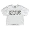 Women Retro Brand Black Label T-Shirts | Ac/Dc Cropped Tee White