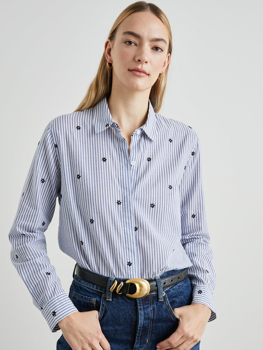 Women Rails Shirts | Taylor Shirt - Flocked Daisy Daisies