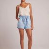 Women Bella Dahl Shorts & Skirts | Belted Pocket Short Wash Caribbean