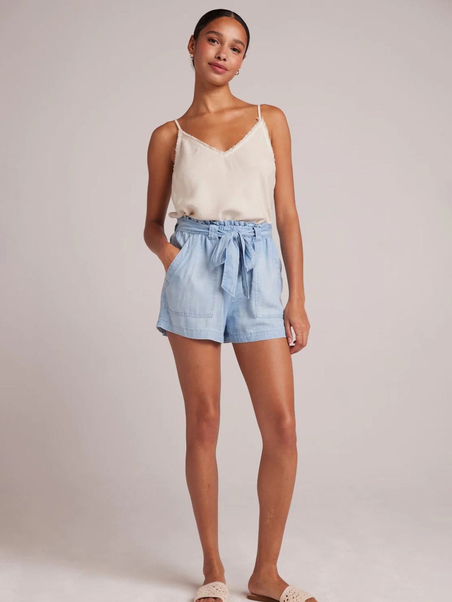 Women Bella Dahl Shorts & Skirts | Belted Pocket Short Wash Caribbean