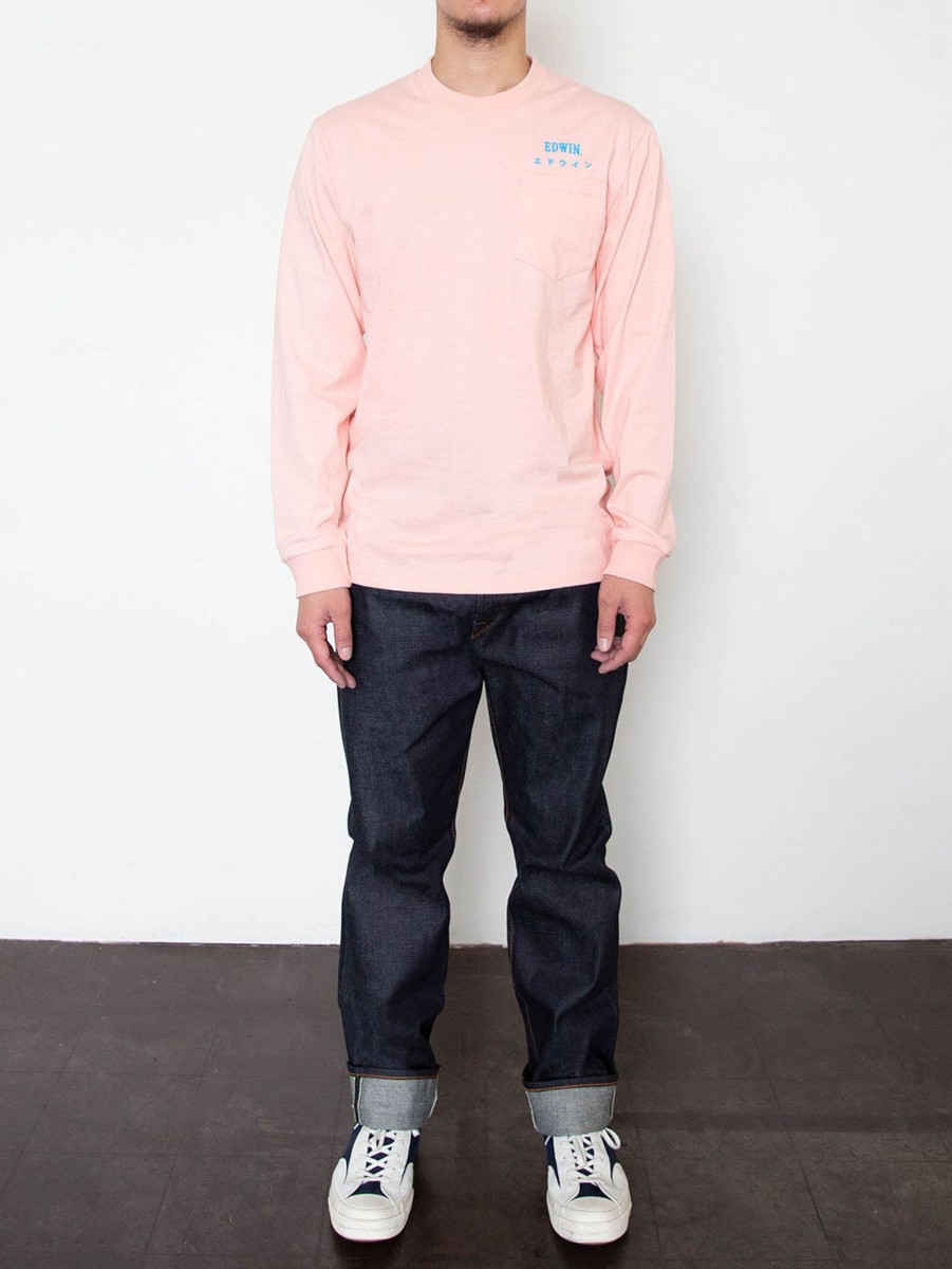 Men EDWIN JEANS Tops | Nippon Long Sleeve Top Pink