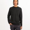 Men Patrick Assaraf Sweaters & Sweatshirts | Merino Wool Ribbed Crewneck Sweater Noir