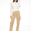 Women PISTOLA Pants | Bobby Mid Rise Cargo Ankle Pant Coconut