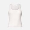 Women FRAME Tank Tops | Rib Scoop Neck Tank White