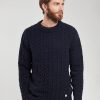 Men Armor Lux Sweaters & Sweatshirts | Cable Knit Crew Neck Sweater Navire