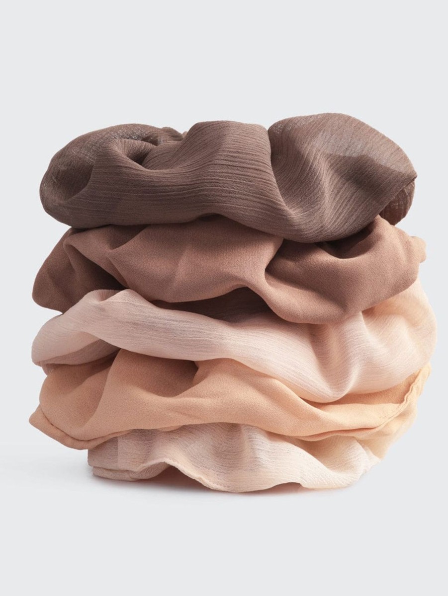 Women KITSCH Hats & Hair Accessories | Crepe Scrunchies Terracotta