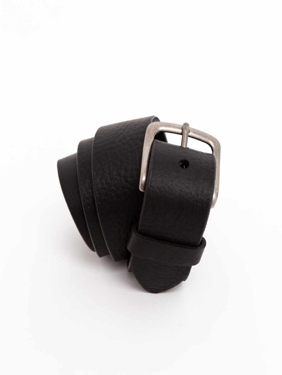 Men Brave Leather Belts | Duccio Sasquatch Belt Black/Silver