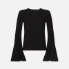 Women FRAME Shirts | Flutter Sleeve Blouse Black