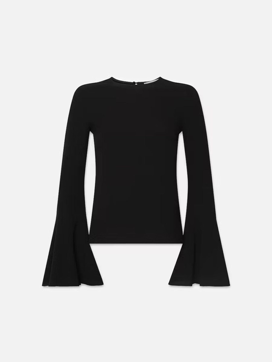 Women FRAME Shirts | Flutter Sleeve Blouse Black