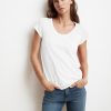 Women Velvet T-Shirts | Katie Scoop Neck T-Shirt