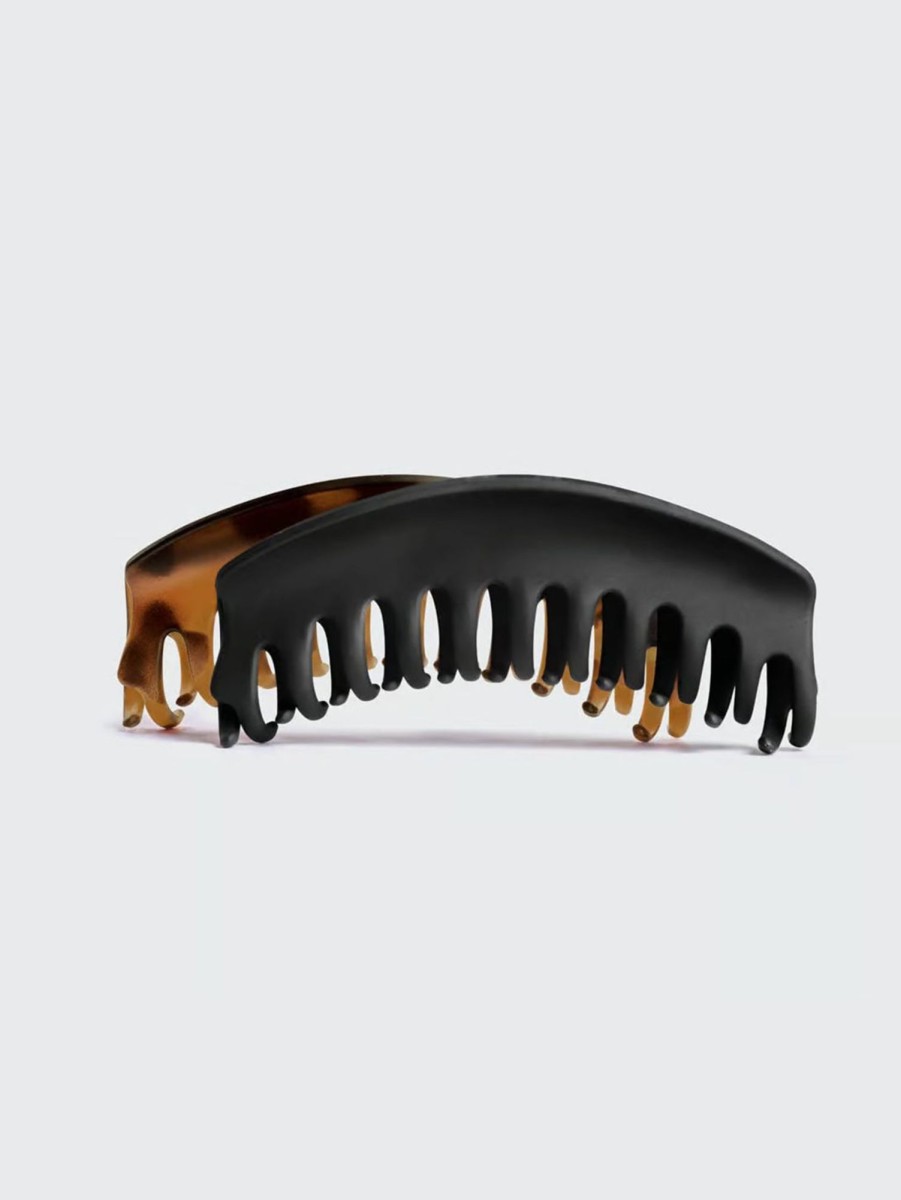 Lifestyle KITSCH Hair | Large Dome Claw Clip (2 Pack) - Black Tort Blk Tort