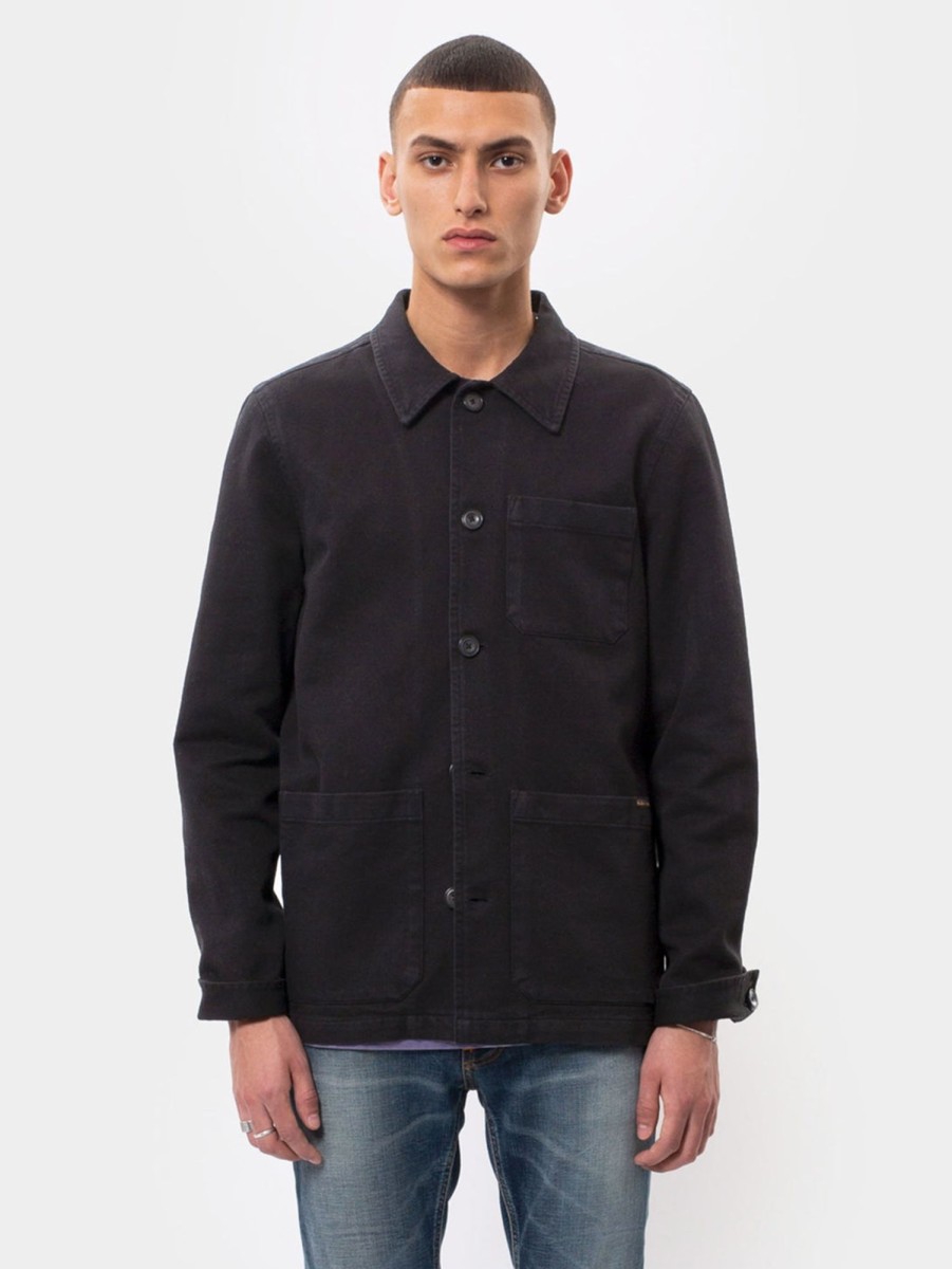 Men Nudie Jeans Outerwear & Jackets | Barney Worker Jacket Black