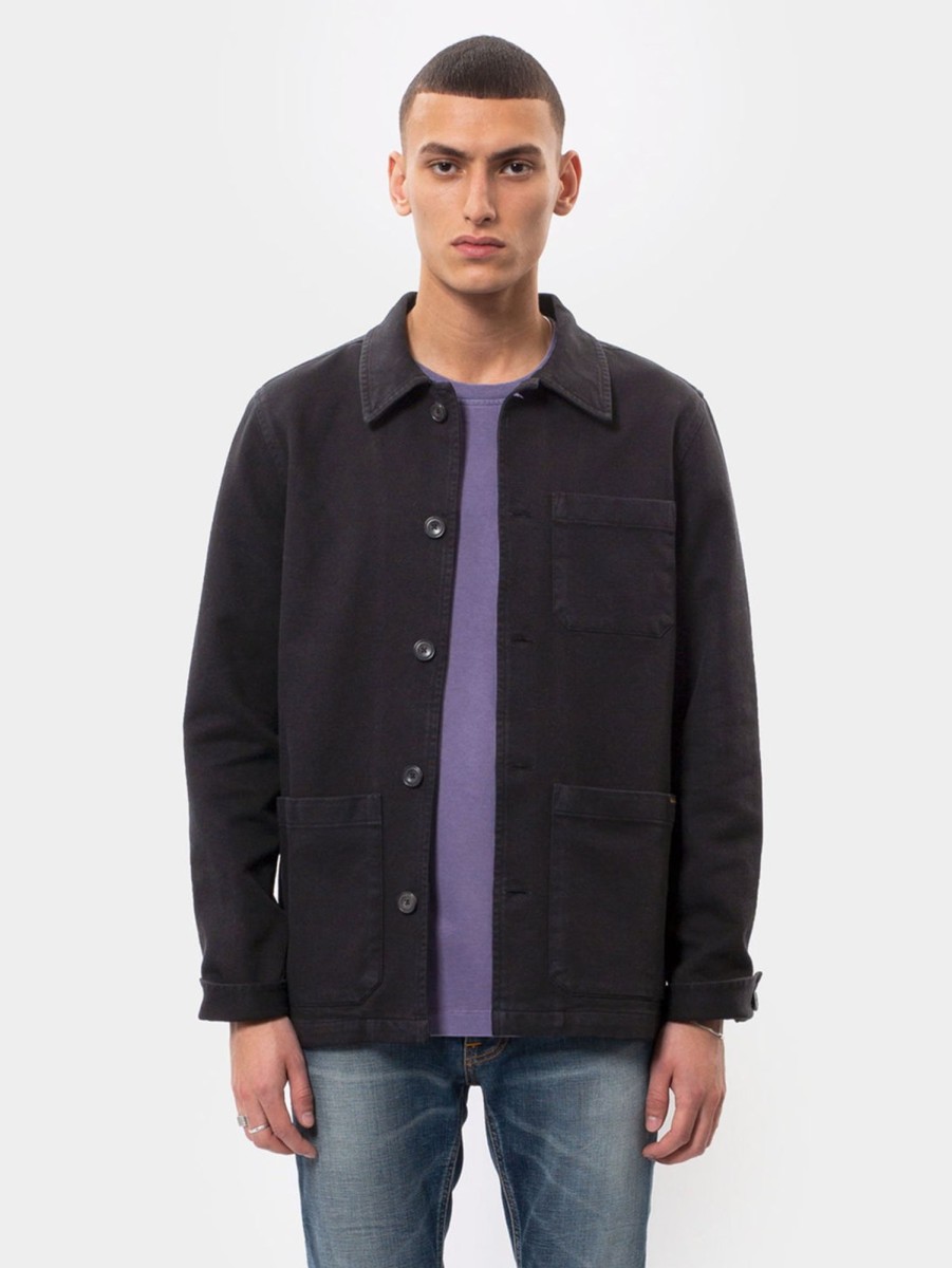 Men Nudie Jeans Outerwear & Jackets | Barney Worker Jacket Black