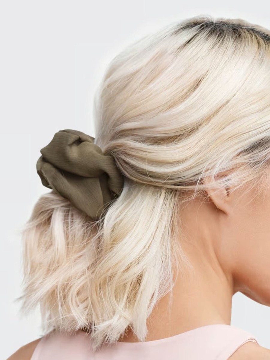 Women KITSCH Hats & Hair Accessories | Crepe Scrunchies Moss