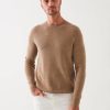 Men Patrick Assaraf Sweaters & Sweatshirts | Merino Wool Ribbed Crewneck Sweater Barn Owl