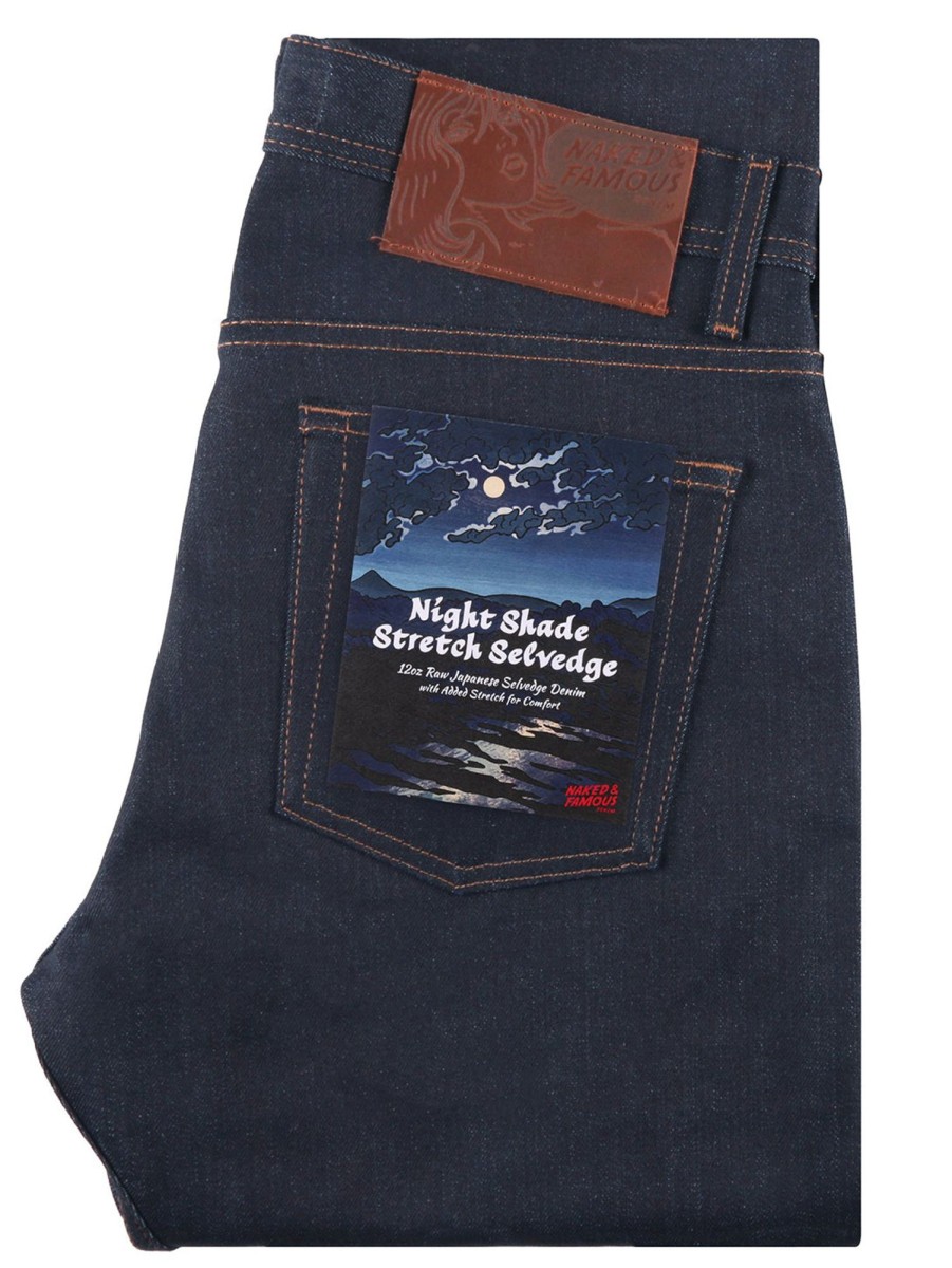 Men Naked u0026 Famous Jeans | Weird Guy Stretch Selvedge Jean - Night Shade Nightshade