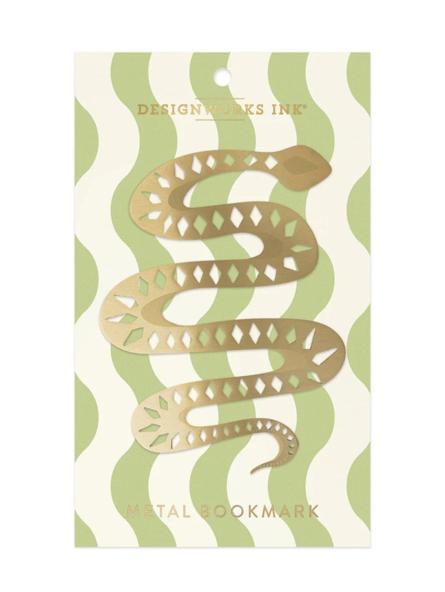 Lifestyle DESIGN WORKS INK Stationery | Metal Bookmark - Snake Gold