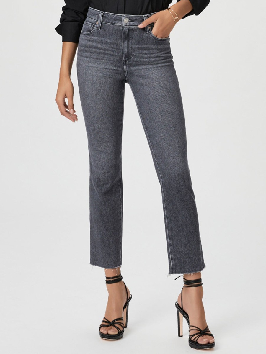 Women Paige Jeans | Cindy High Straight Jean Ash Black