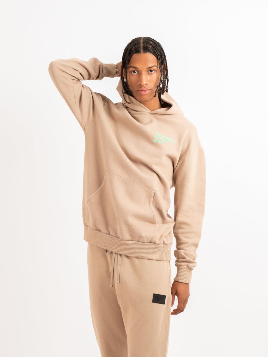 Men PASADENA LEISURE CLUB Sweaters & Sweatshirts | Puff Logo Hoodie Tan