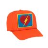 Women AVIATOR NATION Hats & Hair Accessories | Bolt Heart Vintage Nylon Trucker Hat - Neo N Orange