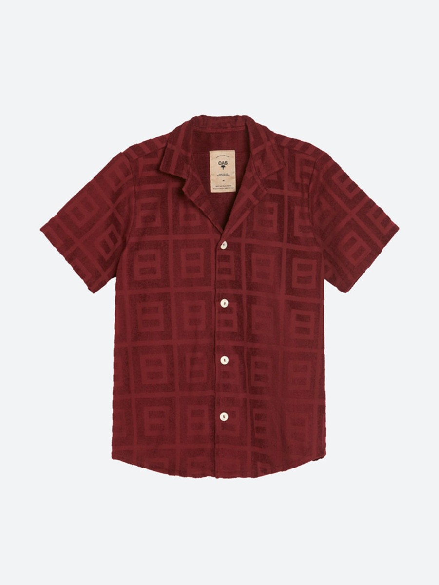 Men OAS Shirts & Polos | Cuba Terry Shirt Terrace Burgundy