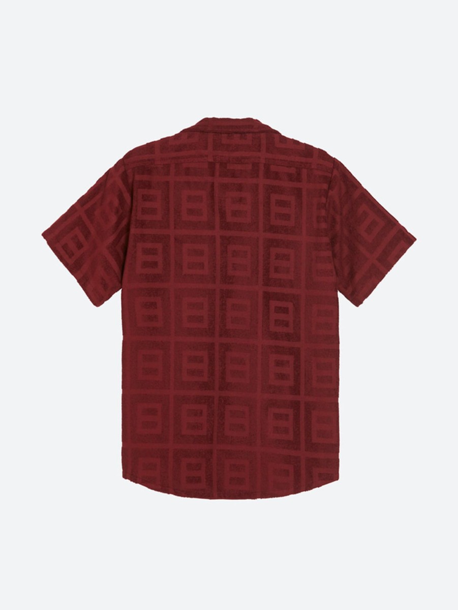 Men OAS Shirts & Polos | Cuba Terry Shirt Terrace Burgundy