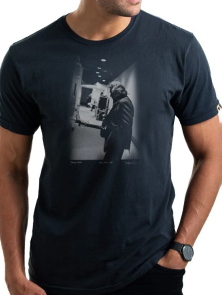 Men CLINCH by GOLDEN GOODS T-Shirts | Johnny Cash Tee - Faded Black F Blk