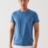 Men Patrick Assaraf T-Shirts | Iconic Short Sleeve Crew T-Shirt Infinity Blue