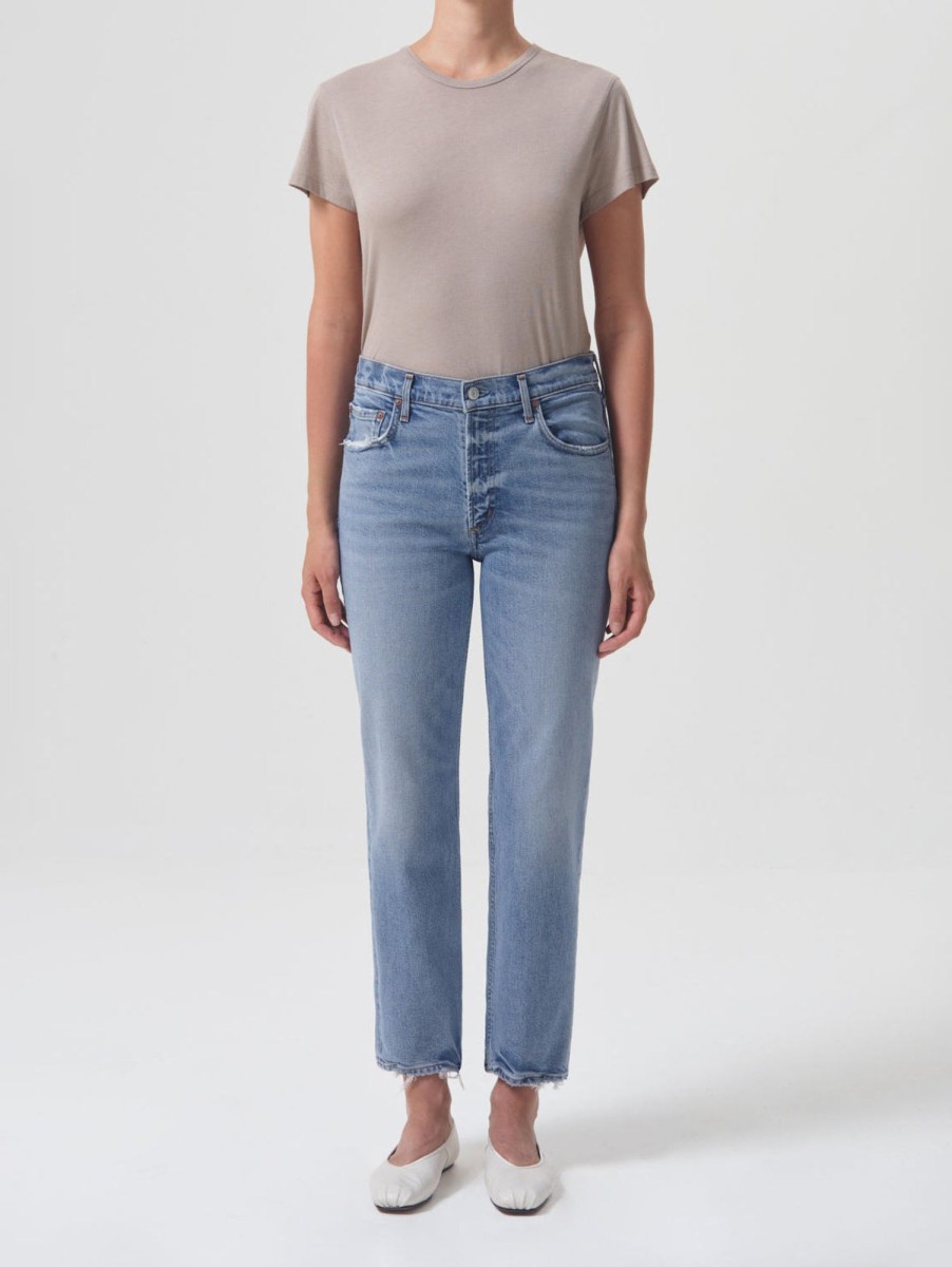 Women AGOLDE Jeans | Kye Mid Rise Sraight Crop Jean Forseen