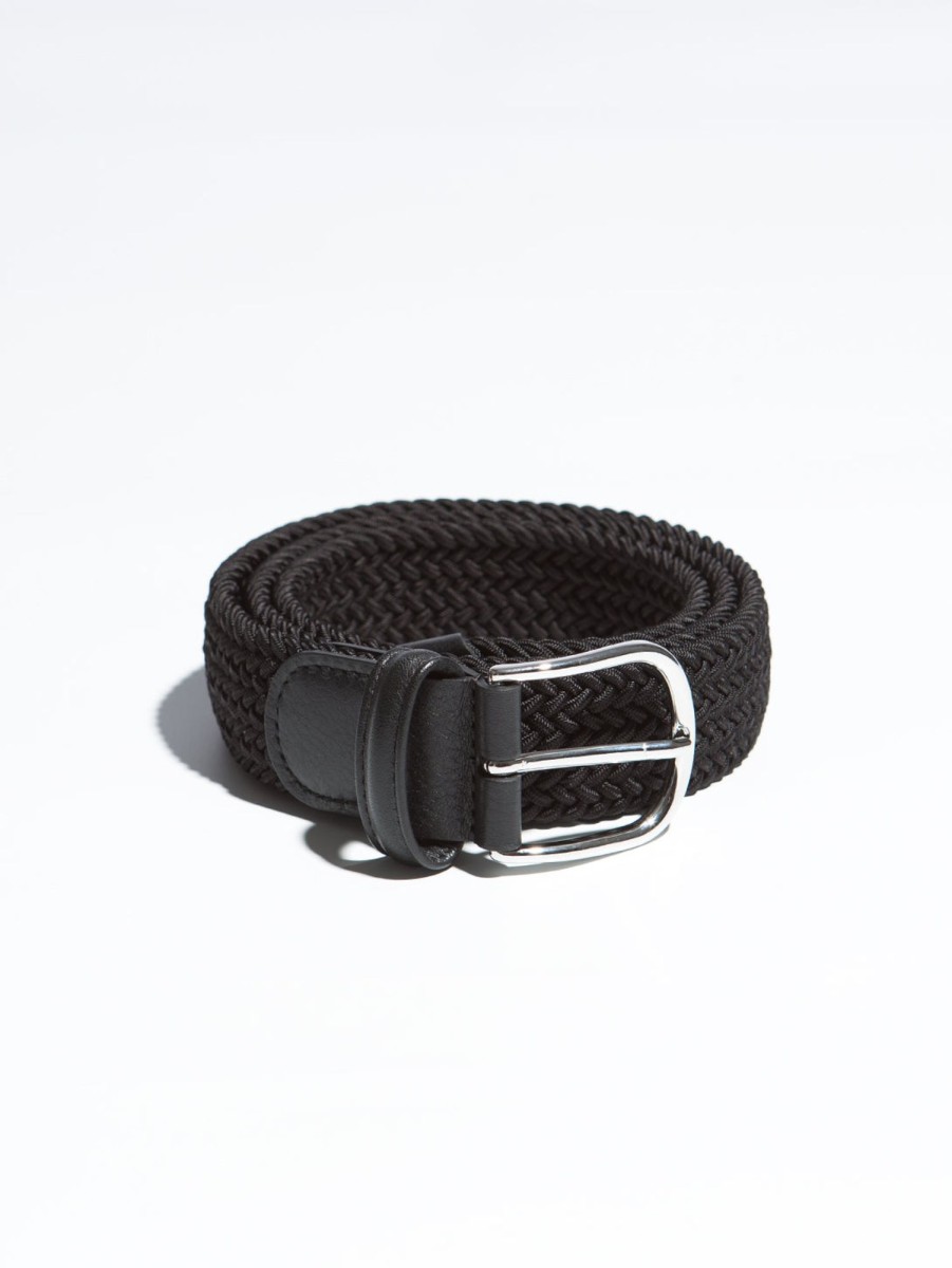 Men Anderson's Belts | Stretch Woven Belt - Black Black N1