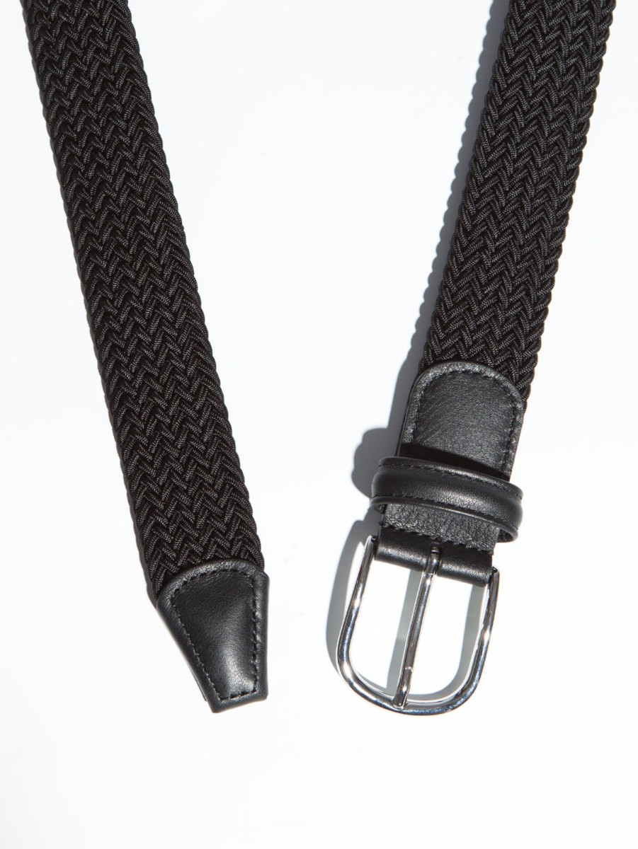 Men Anderson's Belts | Stretch Woven Belt - Black Black N1