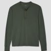 Men SAVE KHAKI Tops | Long Sleeve Jersey Henley Basil