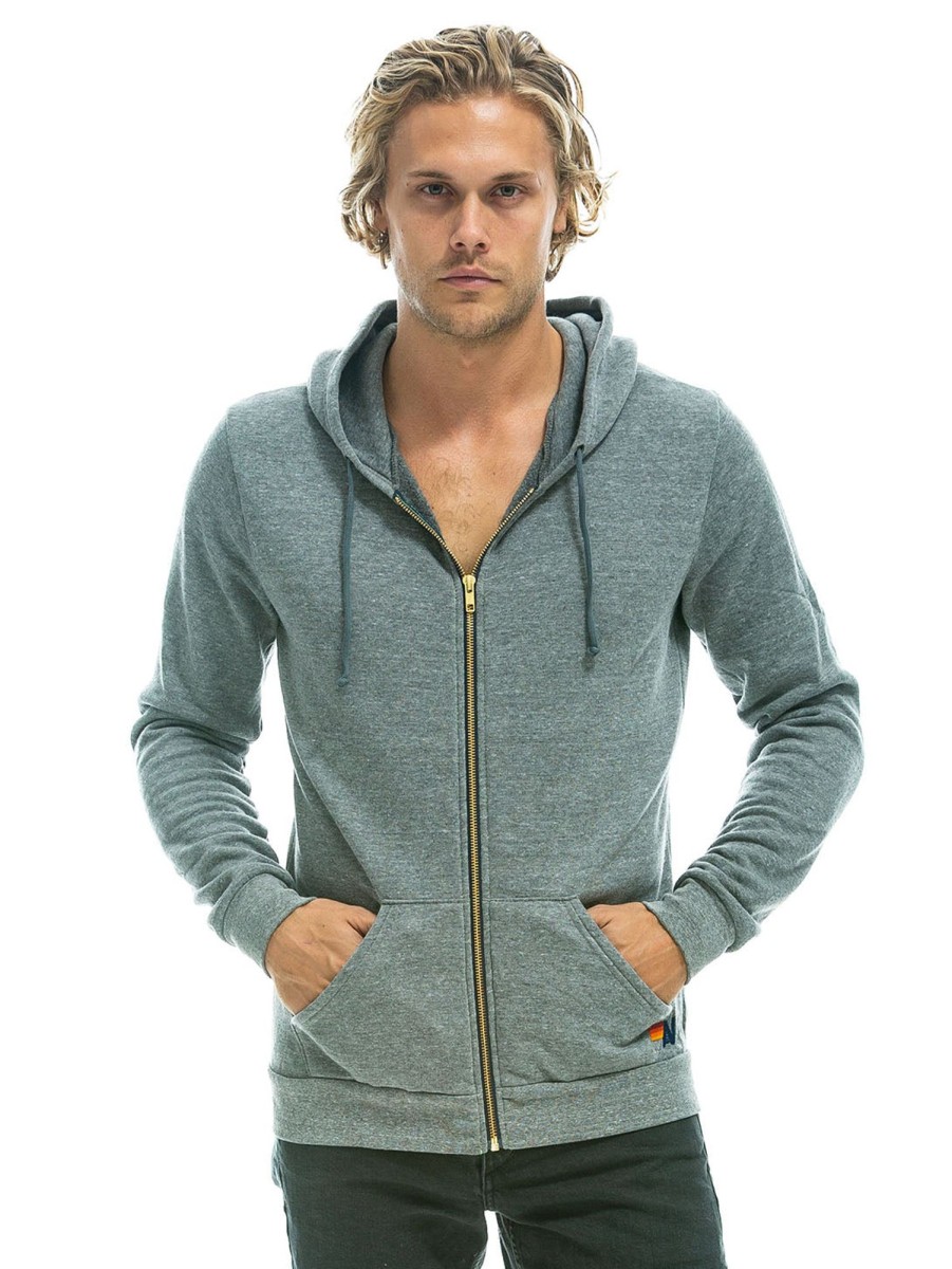 Men AVIATOR NATION Sweaters & Sweatshirts | Bolt Zip Hoodie Heather Grey