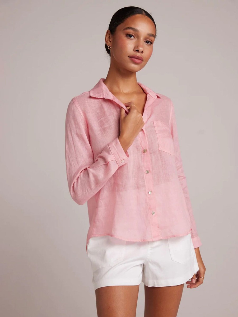 Women Bella Dahl Shirts | Pocket Button Down Shirt Blossom Pink