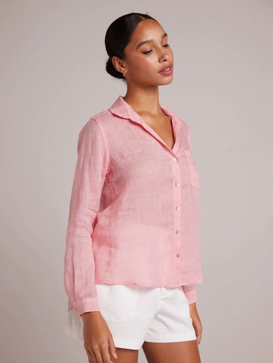 Women Bella Dahl Shirts | Pocket Button Down Shirt Blossom Pink