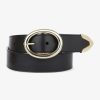 Women Brave Leather Belts | Eziz Belt - Black/Gold Blk Gld